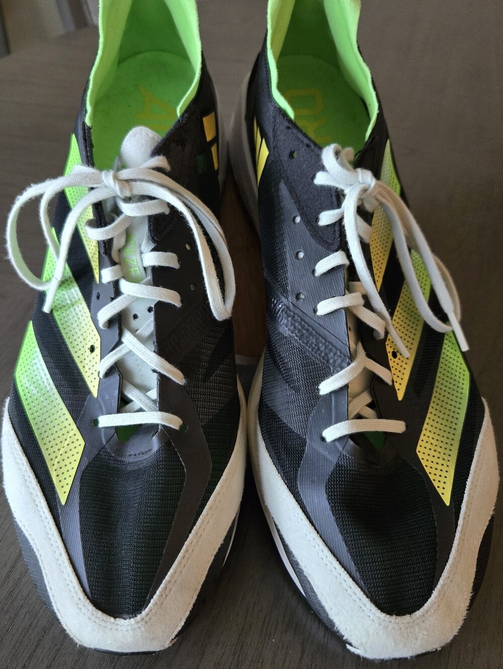 adidas Adizero Adios 7 Men's 12 Black with Neon Yellow and Lime Accents GY8409